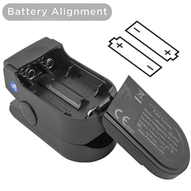 FaceLake ® FL400 Pulse Oximeter with Carrying Case, Batteries, Neck/Wrist Cord - Black - NewNest Australia