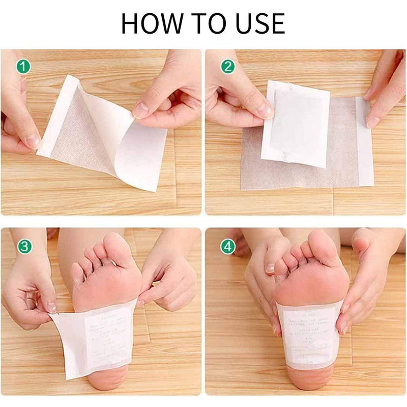 100pcs Detox Foot Patches, Funpa Foot Detox Pads Natural Organic Foot Pads Toxins for Clean Body&Pain Relief&Stress Relief&Improve Sleep Quality with Foot Detox Patches (White) (100pcs Bamboo Vine) - NewNest Australia