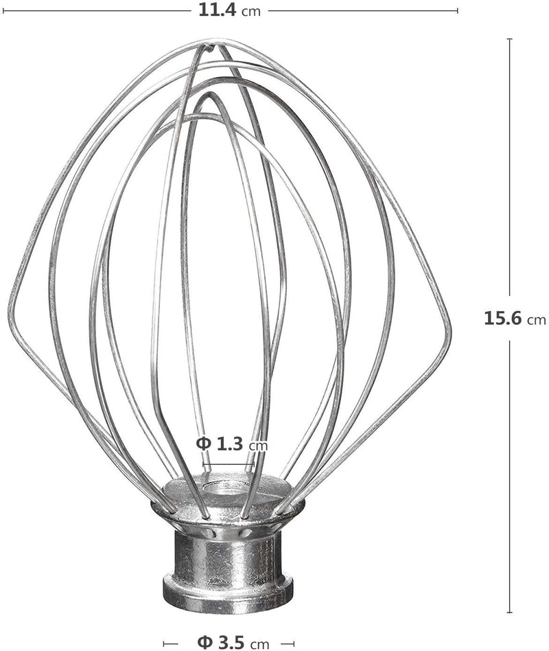KITCHPOWER K45WW Wire Whip Attachment for Tilt-Head Stand Mixer for KitchenAid Stainless Steel Egg Cream Stirrer, Flour Cake Balloon Whisk - NewNest Australia