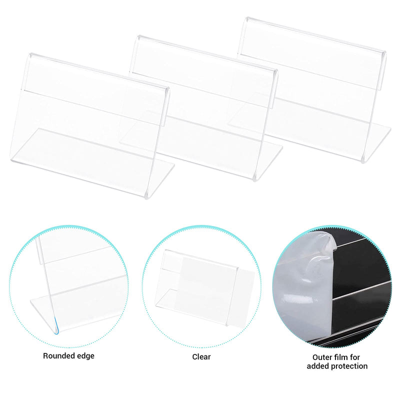 ARTIBETTER 20PCS Mini Sign Display Holder L Shape Sign Holders Acrylic Clear Sign Stand Card Holder - NewNest Australia