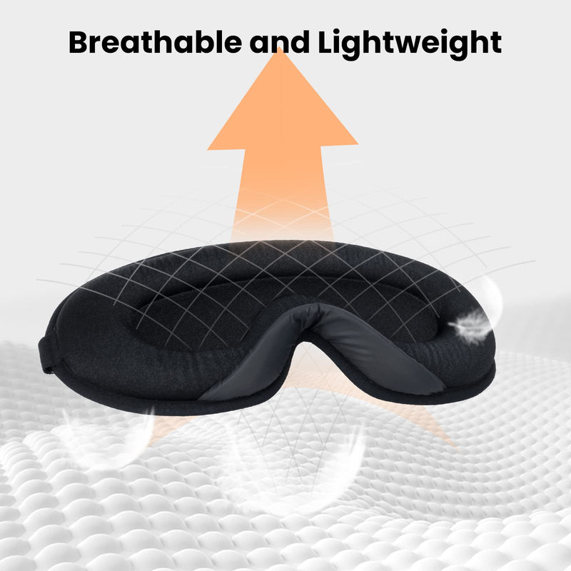 Sleep Eye Mask, 3D Contoured Sleep Mask Light Blocking Sleep Mask for Women and Men, Soft and Comfortable Night Eye Blinder, Suitable for Travel, Lunch Breaks, Sleeping, Meditation Black - NewNest Australia