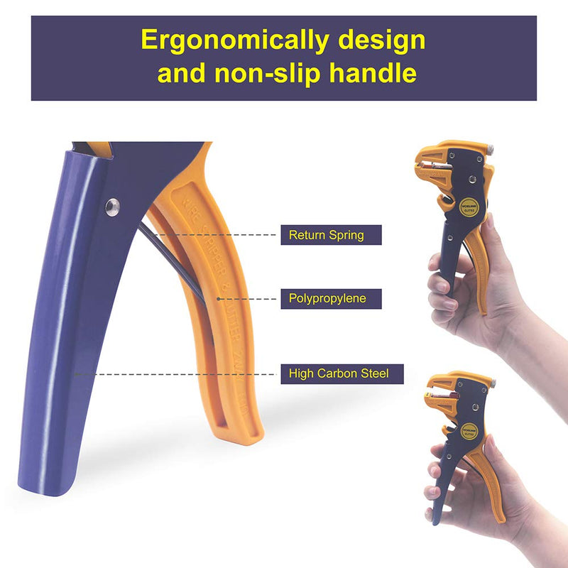 VCELINK Automatic Wire Stripper and Cutter, Professional 2 in 1 Adjustable Automatic Cable Wire Stripper and Cutter&Eagle Nose Pliers - NewNest Australia