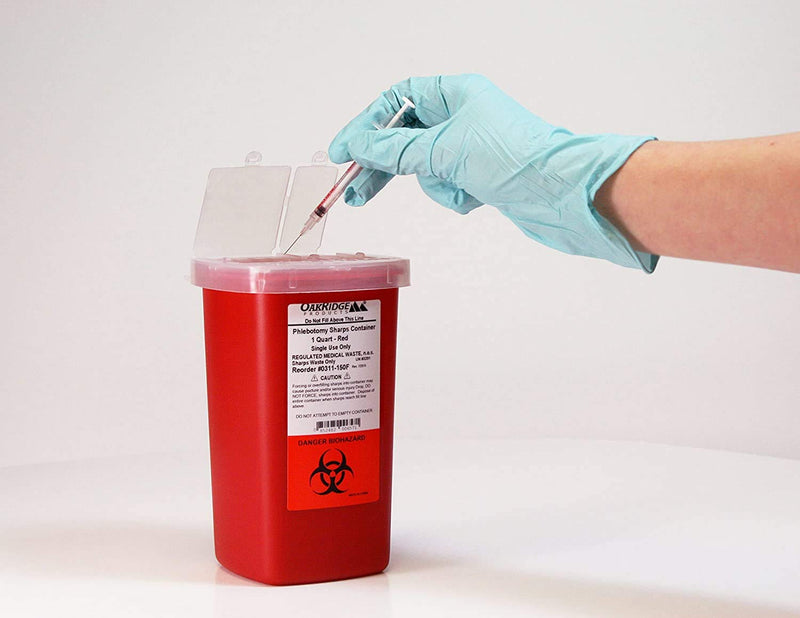 1 Quart Size (Pack of 3) | Oakridge Products Sharps Container with Flip Lid | for Diabetics - NewNest Australia