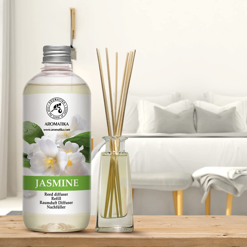 Room Fragrance Refill Bottle Jasmine 500 Ml ‚ Refill With Natural Pure Essential Jasmine Oil ‚ Intensive & Long-Lasting Aroma Natural ‚ Aromatise Indoor Air For Room - NewNest Australia