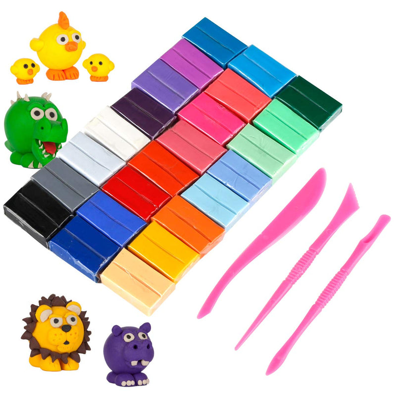 CiaraQ 24 Colors Small Block Polymer Clay Starter kit, Oven Bake Clay, CPSC Conformed Non-Toxic Molding DIY Clay, Great for Kids, Beginners. A -24 Colors - NewNest Australia
