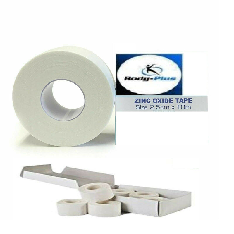 White Zinc Oxide Tape - Self Adherent Cohesive Tape, Healthcare Sports Strapping Tape Rolls - Long Strong Rigid Latex Free Athletic Tape for Boxing, Physio Injury. 2.5cm x 10m (3 Rolls) - NewNest Australia