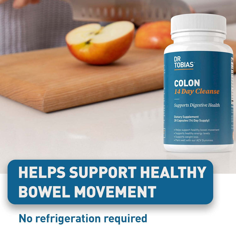 Dr. Tobias Colon 14 Day Cleanse, Supports Healthy Bowel Movements, Colon Cleanse Detox, Advanced Cleansing Formula with Fiber, Herbs & Probiotics, Non-GMO, 28 Capsules (1-2 Daily) 28 Count (Pack of 1) - NewNest Australia