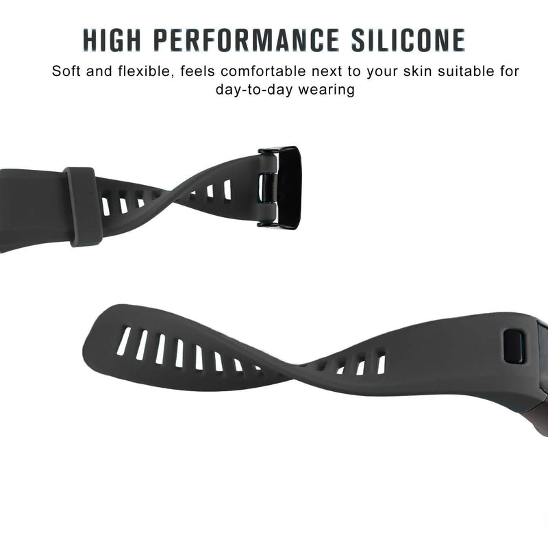 Wizvv Compatible Bands Replacement for Garmin Vivosmart HR, With Metal Buckle Fitness Wristband Strap (8 Colors) Black Regular - NewNest Australia