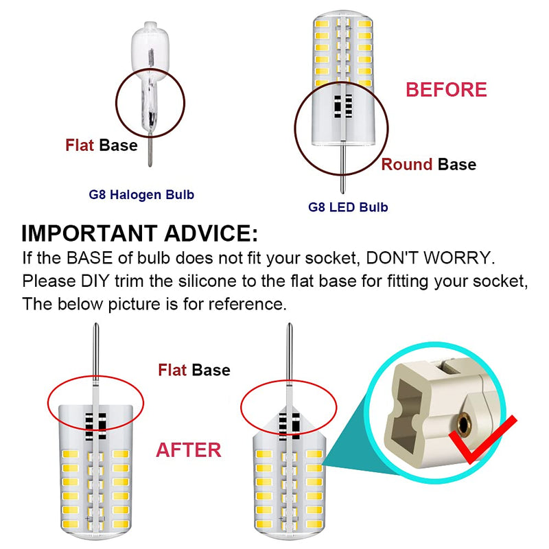 G8 LED Bulb Dimmable, T4 Bi-Pin JCD Type Base, 6000K Daylight White, 20W-25W Halogen Replacement for Under Cabinet Light, Under Counter Kitchen Lighting (6 Pack) Daylight White 6-pack - NewNest Australia