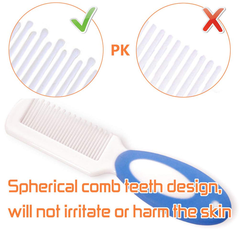 Baby Hair Brush and Comb Set for Newborns & Toddlers | Natural Soft Goat Bristles | Ideal for Cradle Cap | Perfect Baby Registry Gift (Blue) Blue - NewNest Australia