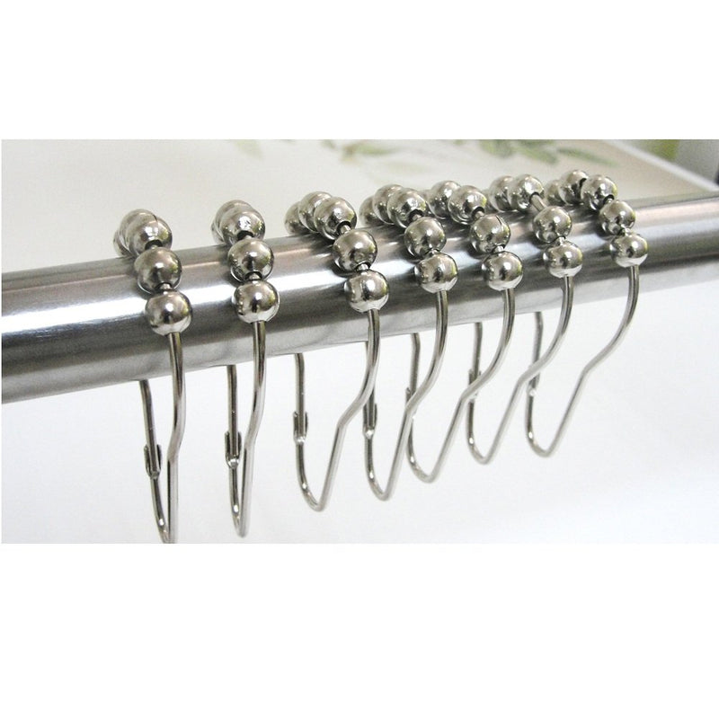 Treenewbid Bathroom Curtain Hooks Rustproof Steel Polished Chrome Shower Curtain Rings Set of 12 7.5*4.1CM Package Include 12 Pcs - NewNest Australia