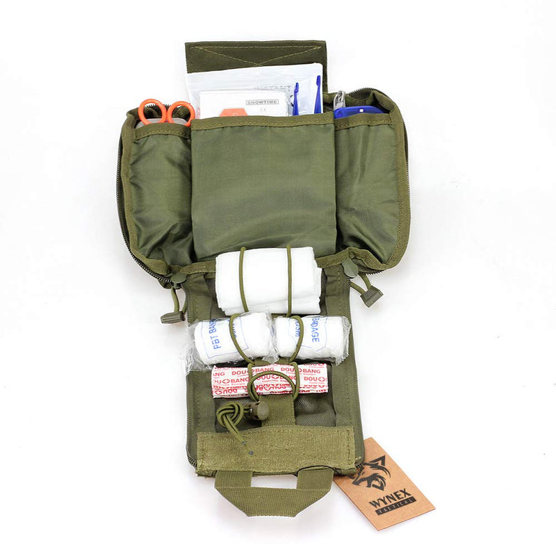 WYNEX First Aid EMT Bags, Tactical IFAK Medical Molle Pouch Military Utility Med Emergency EDC Pouches Outdoor Survival Kit Suit for Tactical Waist Belt Pack 1000 Nylon Army Green - NewNest Australia