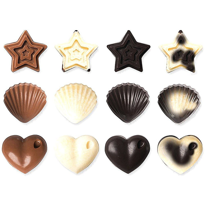 NewNest Australia - Silicone Molds, SENHAI 3 Pack Candy Chocolate Mold Ice Cube Trays Non-Stick Baking Molds for Making Cake Muffin Cupcake Gummies Cookies Jelly - Star, Heart & Seashell Shape, Fun, Toy Kids Set 