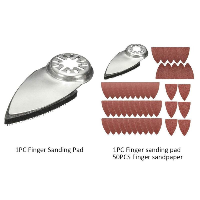 Finger Oscillating Multi Tool, Triangle Sanding Pads with 60/80/100/120/240 Sandpaper and Finger Sanding Pad Hook Accessories Kits for Craftsman 51pcs/set - NewNest Australia