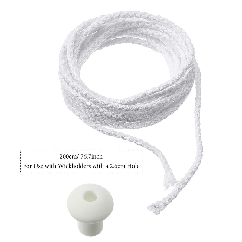 6.56 Feet Oil Lamp Wicks Replacement Braided Round Candle Wick for Oil Lamps and Candles, DIY Handmade Candle Making Supplies (2.6 mm/ 0.1 Inch) 2.6 mm/ 0.1 Inch - NewNest Australia
