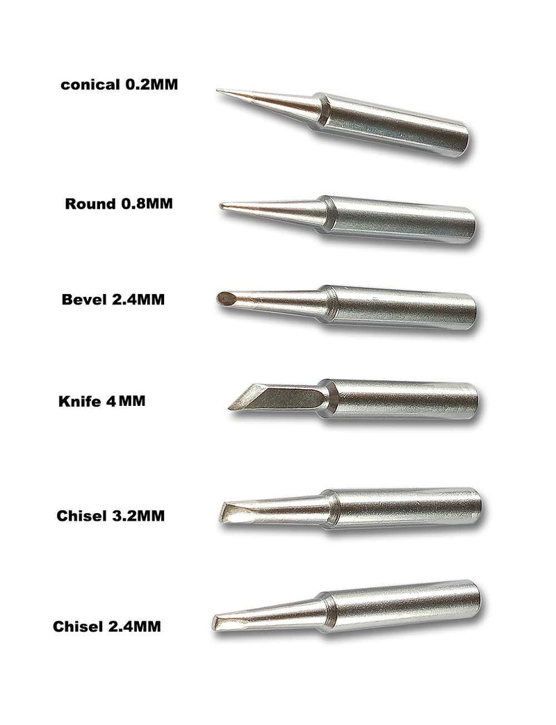 ShineNow ST Soldering Tips for Weller WLC100 SP40 SP40N WP25 WP30 WP35 6pcs Combo with a Tip Holder ST 6pcs with tip holder - NewNest Australia