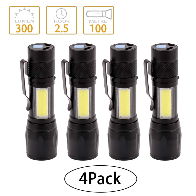 KunHe Mini Small LED Flashlight and Camping Lantern combo Usb rechargeable flashlights Pack of 4 - NewNest Australia