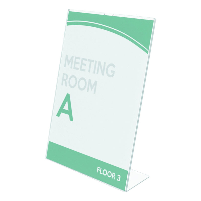 deflect-o Superior Image L-Frame Base Slanted Desktop Sign Holder, Plastic, 8.5 x 11 Inches (590101) - NewNest Australia