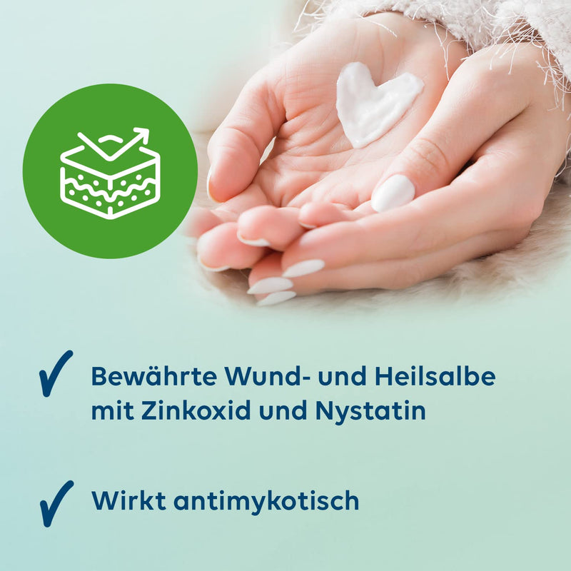 Multilind healing ointment - zinc ointment for skin inflammation with the anti-fungal active ingredient nystatin and antibacterial zinc oxide - 1 x 25 g ointment 25 g (pack of 1) - NewNest Australia