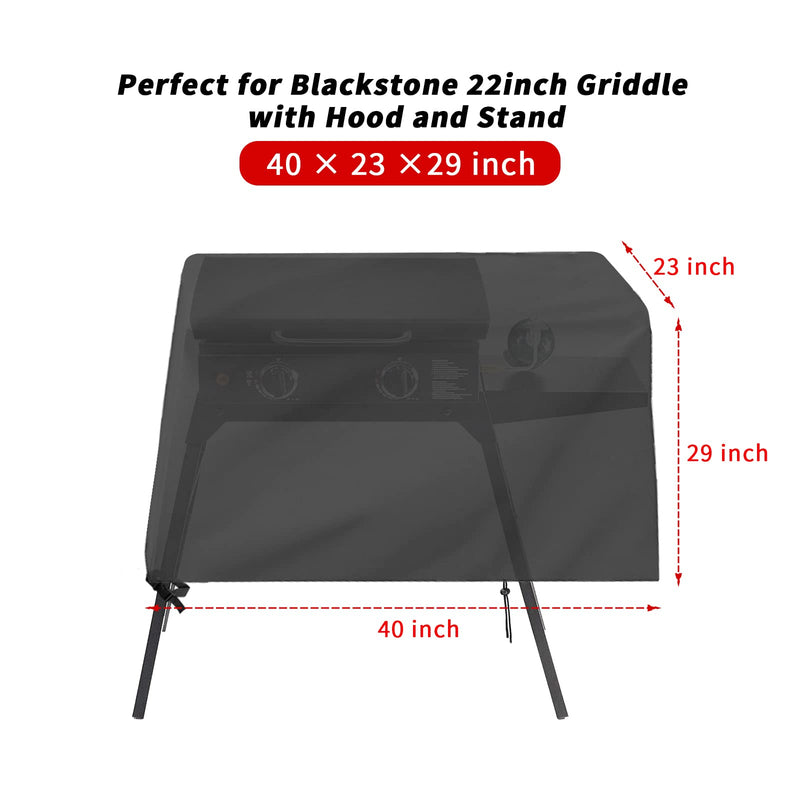 Jungda Grill Cover for Blackstone 17 Inch 22 Inch Griddle with Hood and Stand,Waterproof Cover for 17 Inch & 22 Inch Blackstone Griddle - 40 x 23 x 29 Inch 22" grill cover - NewNest Australia