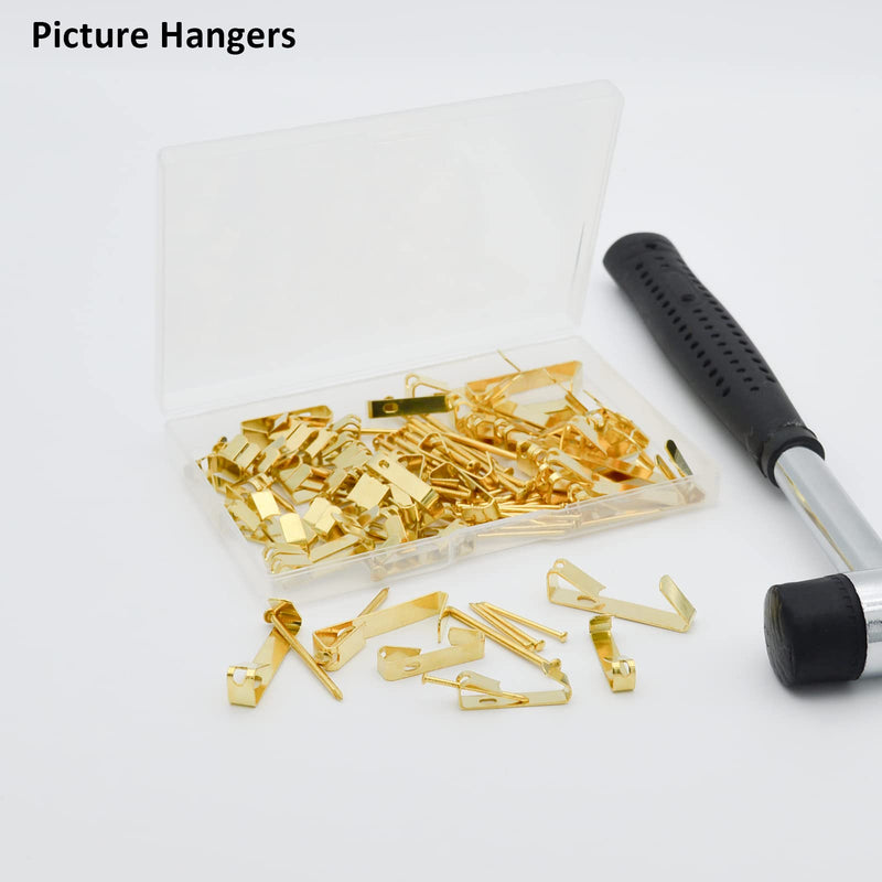 Picture Hooks, 100 Pieces Picture Hanging Kits Including 30lb and 50lb Picture Hanging Hooks, 2 Sizes Professional Picture Hangers with Nails for Drywall Wooden Wall - NewNest Australia
