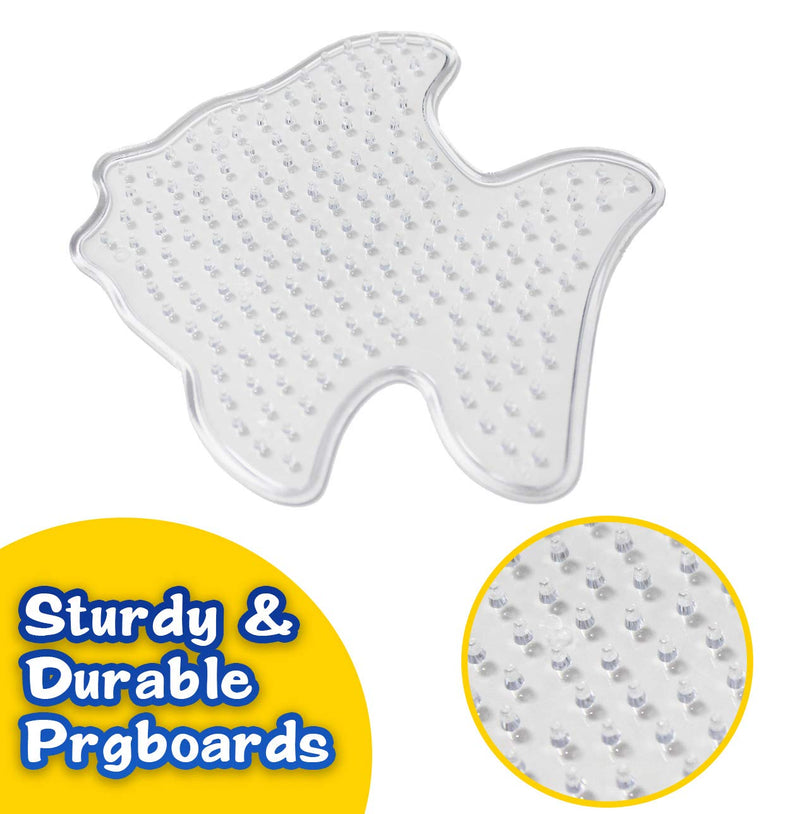 20 PCS 5mm Fuse Beads Boards Clear Plastic Fuse Beads Pegboards with 20 Colorful Cards, 4 Tweezers, 10 Hang Ropes, 10 Keychains, 20 Small Hoops and 10 Holders for Kids DIY Craft Beads - NewNest Australia