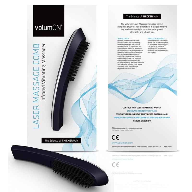 Hair Growth Brush VOLUMON® Hair Growth Treatment Laser Device to Help Prevent Further Hair Loss and Promote Hair Regrowth - Infrared Vibrating Massager with LCD Display for Men & Women - NewNest Australia