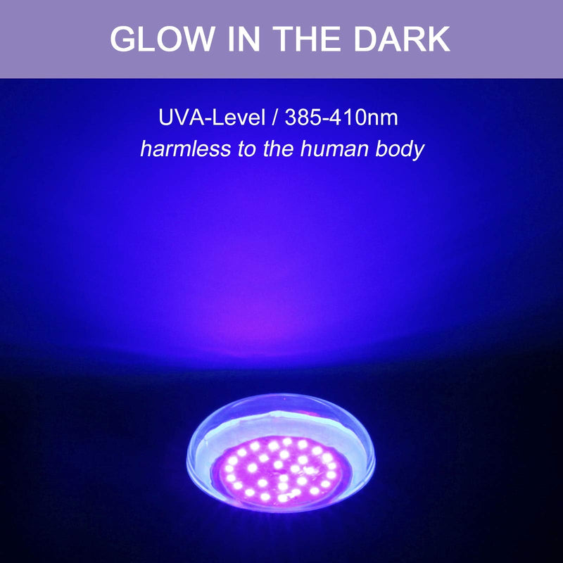 LED UV Black Light Bulbs 15W(100w Equivalent) BR30 E26 Medium Base, UVA Level, 385-410nm, Glow-in-The-Dark UV Blacklight for Body Paints, Fluorescent Posters, Wedding Party(2 Pack) - NewNest Australia