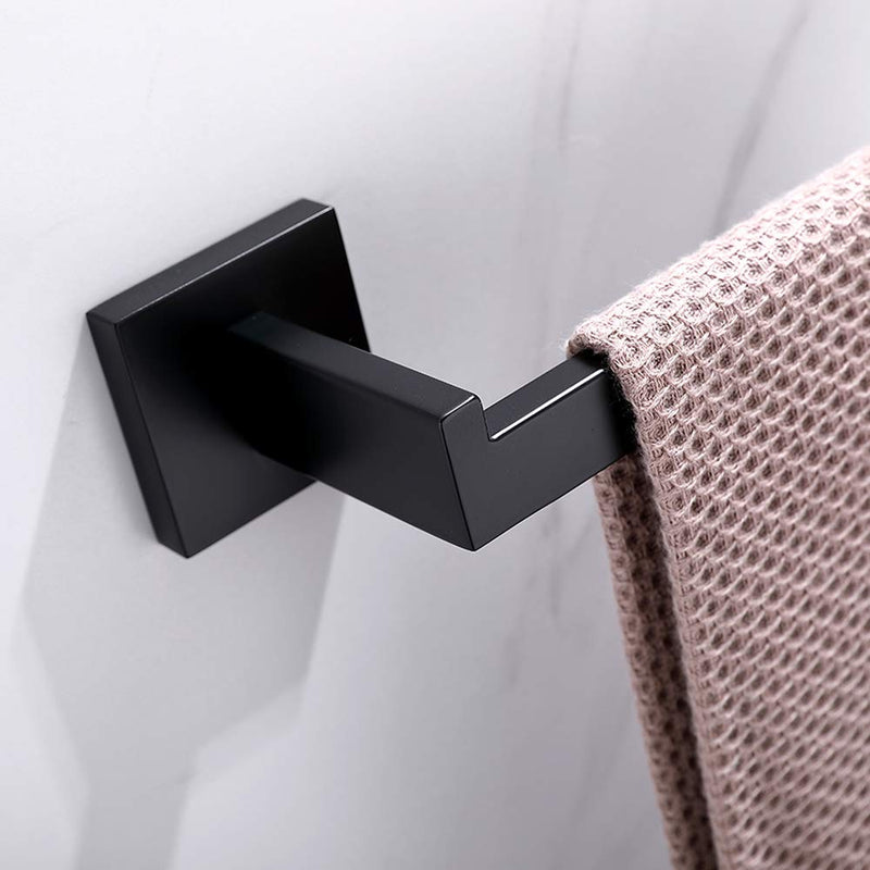 TASTOS Premium Stainless Steel Hand Towel Holder, Square Hand Towel Ring Heavy Duty Wall Mounted Modern Hand Towel Bar for Bathroom Kitchen, Matte Black - NewNest Australia