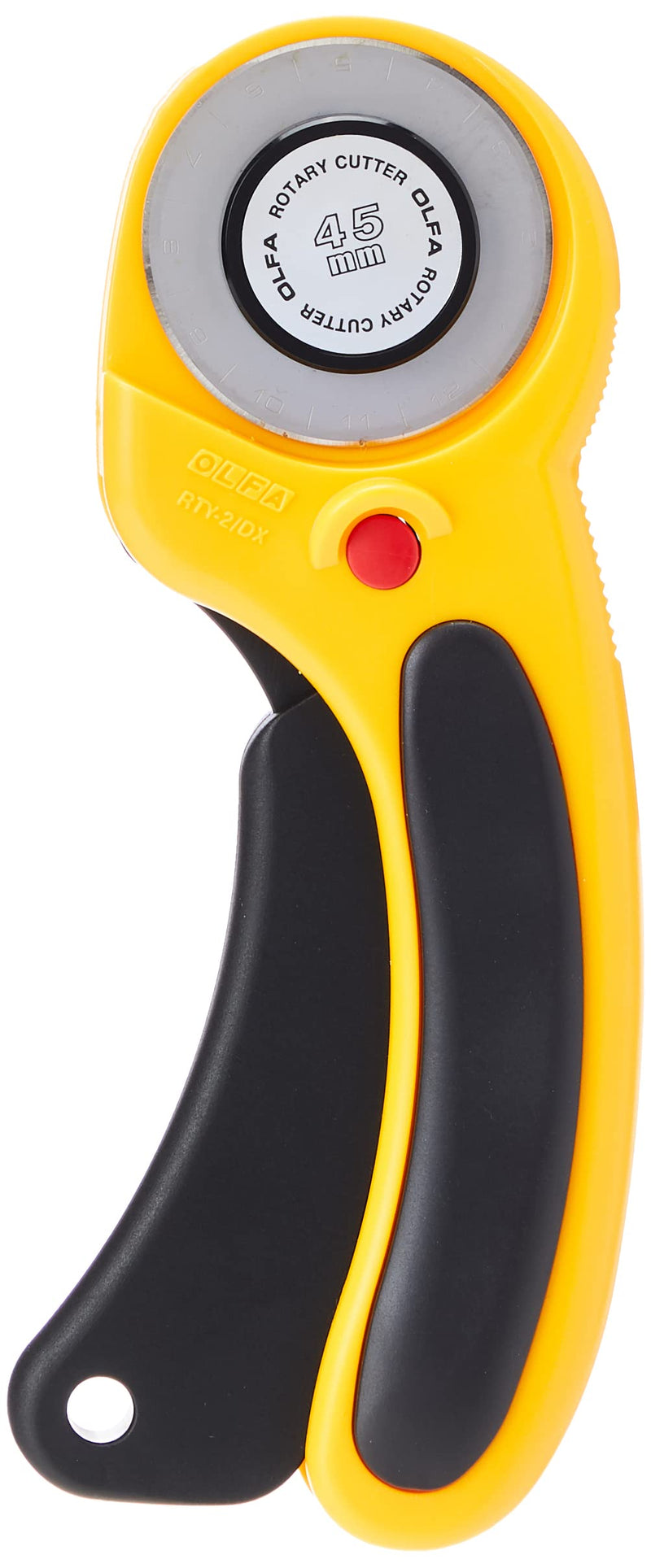 OLFA 45mm Ergonomic Rotary Cutter (RTY-2/DX) - Rotary Fabric Cutter w/ Blade Cover & Squeeze Trigger for Quilting, Sewing, Crafts, Replacement Blade: OLFA RB45-1H - NewNest Australia