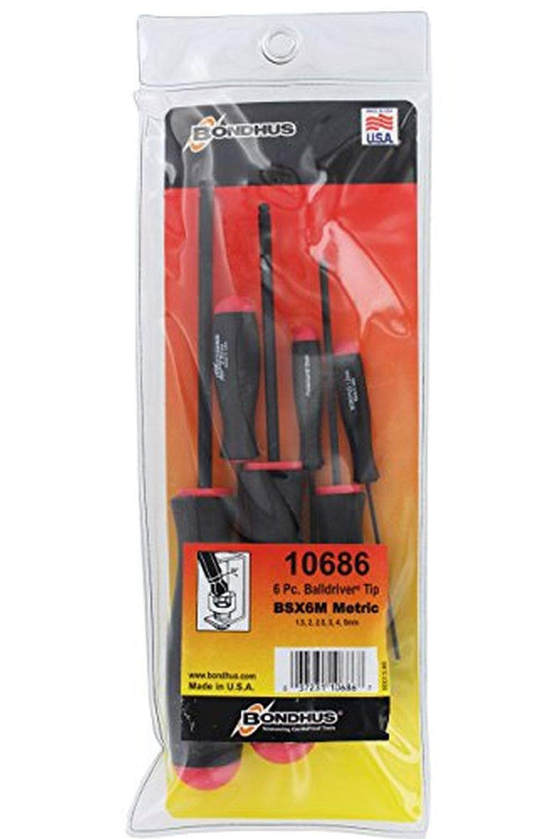 Bondhus 10686 1.5-5mm Balldriver Screwdrivers, 6 Piece Set One Size - NewNest Australia