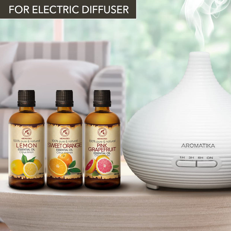 Essential Oils Set 3 X 100 Ml - Lemon Oil - Orange Oil - Grapefruit Oil - Aromatherapy Gift Set - Pure Citrus Oils For Diffusers And Oil Burners - Orange Oil For Soap Making - Oils For Candles - NewNest Australia