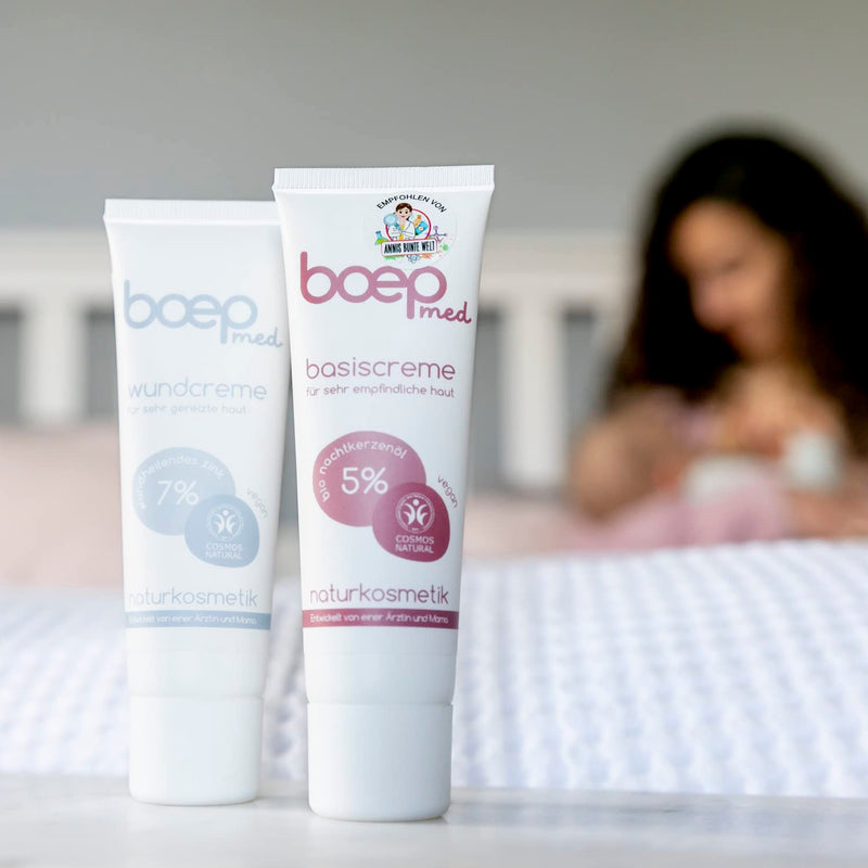 Boep Med Zinc Wound Cream Vegan Natural Cosmetics Wound And Healing Ointment With Almond Oil And Zinc Oxide For Irritated, Dry Or Itchy Skin For Neurodermatitis Or Rosacea Baby Nappy Cream (50 Ml) - NewNest Australia