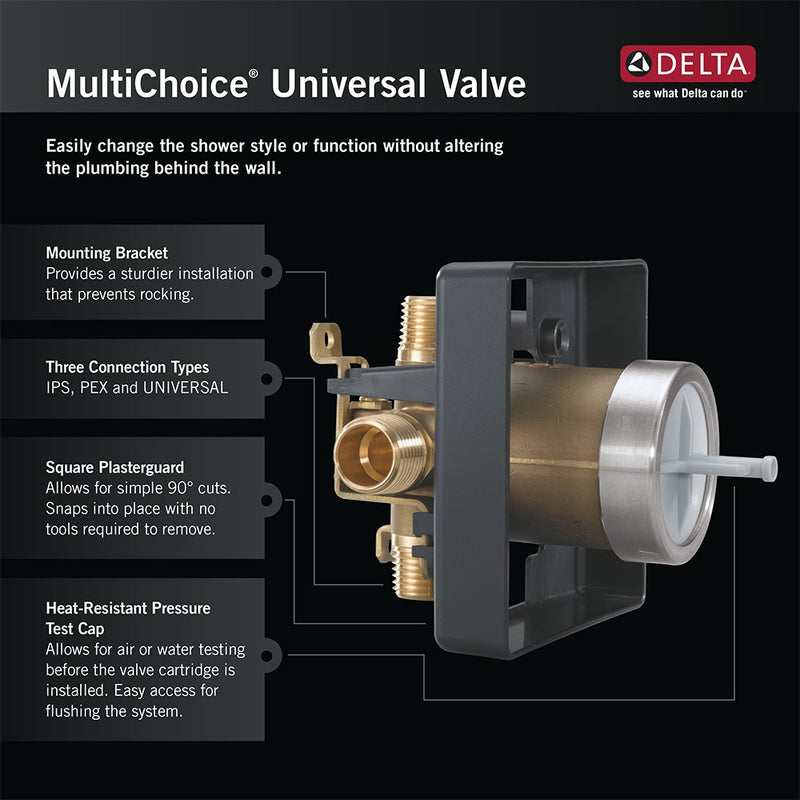 DELTA R10000-UNBX MultiChoice Universal Tub and Shower Valve Body for Tub Faucet Trim Kits Pack of 1 - NewNest Australia