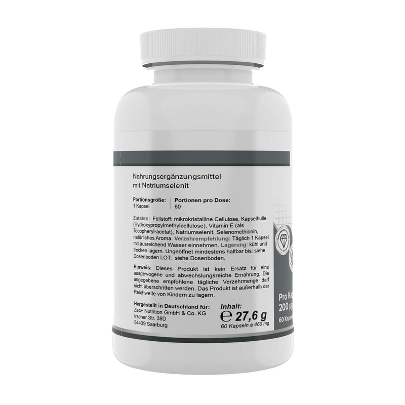 Health+ Selenium - 60 capsules with 200 mcg, essential trace element for maintaining normal hair and nails, with sodium selenite & L-selenomethionine, Made in Germany - NewNest Australia