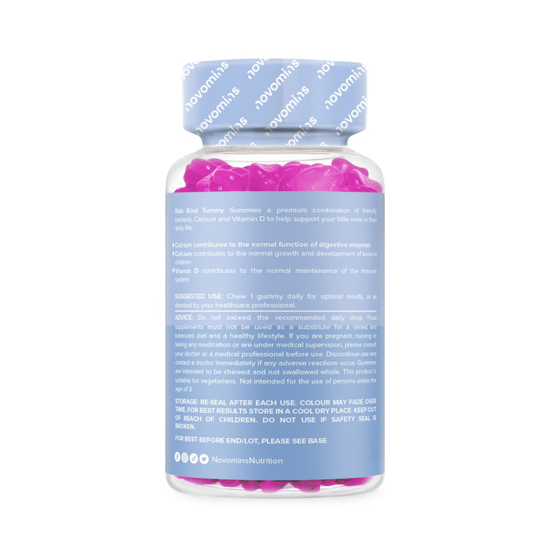 Kids Probiotic Gummies – Probiotics for Children – Kids Kind Tummy Gummies – Vegetarian - 1 Month Supply – Vitamin D & Calcium – 30 Chewable Kids Vitamins – Childrens Gut Health - by Novomins - NewNest Australia