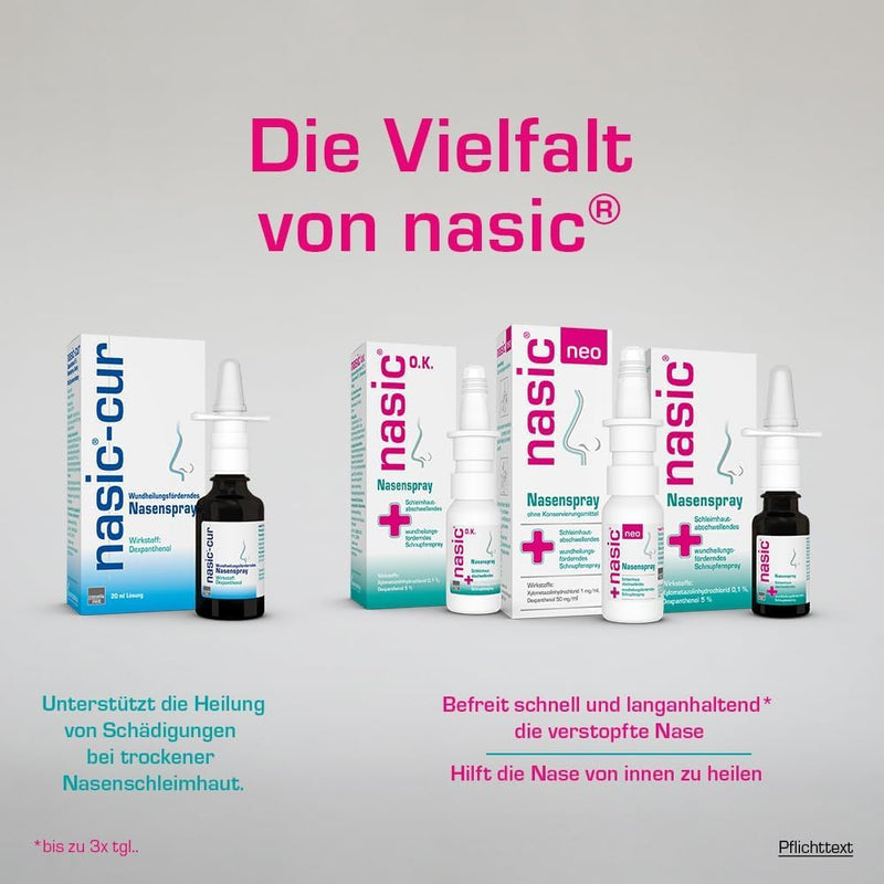 nasic nasal spray with the active plus | Decongestant & wound healing cold spray for adults & school children | With xylometazoline & dexpanthenol | Economy set with 2 x 15 ml - NewNest Australia