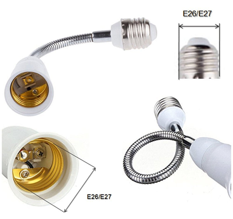 E27 Flexible Light Bulb Lamp Socket Adapter Extender/Adjustable Edison Bulb Socket Extension for Home Light Fixtures/LED Grow Light Socket Stand etc (15.75inch,2-Pack) 15.75inch - NewNest Australia