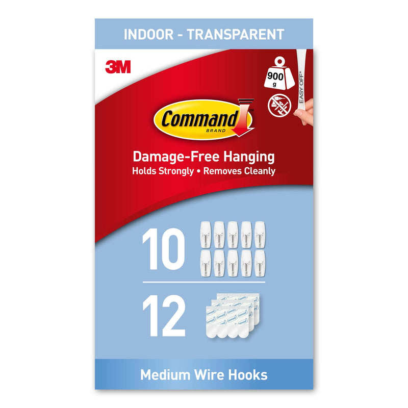 Command Decorative Hook, Brushed Nickel, Indoor use - 2 Metal Medium Hooks and 3 Adhesive Strips - Hang Jackets, Purses, Handbags, Backpacks, Hats, Scarves, Dog leads - Organise Damage Free Medium Wire - Extra Value Pack Single - NewNest Australia