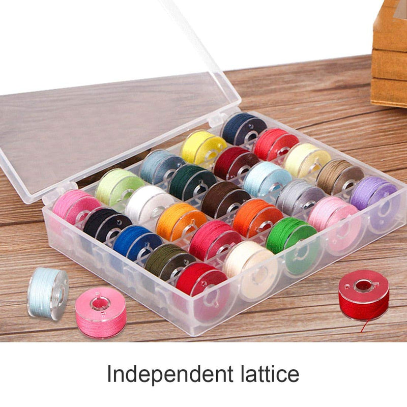 Bobbin Box，Machine Bobbin Organizer Plastic Case，Transparent 25 Slots Empty Bobbins Spools Box，Sewing Craft Plastic Case Storage Box for Sewing Machine (2Pack) 2Pack-50Slots - NewNest Australia