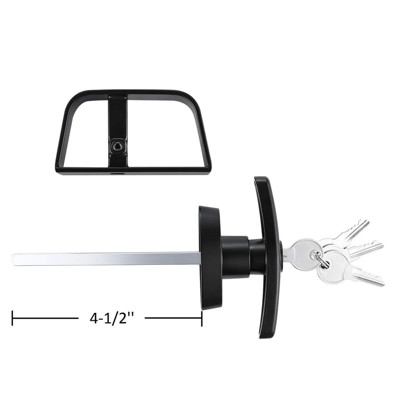QANVEE Shed Door Latch T-Handle Lock Kit with 4 Keys,Storage Barn Shed Door Hardware Lock Set 4½" and 5½" Stem 4-1/2 Inch Stem - NewNest Australia