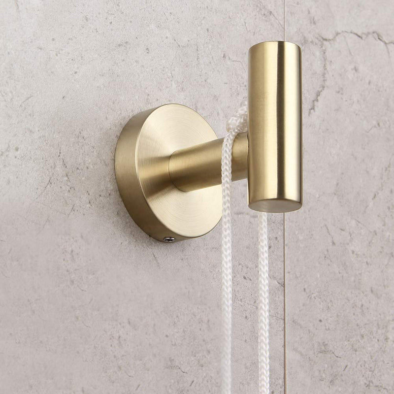 Bathroom Brushed Gold 3-Piece Accessories Set SUS304 Stainless Steel Bath Shower (Robe Hook, Toilet Paper Holder, 12" Hand Towel Bar) Contemporary Style Brushed Pvd Zirconium Gold - NewNest Australia