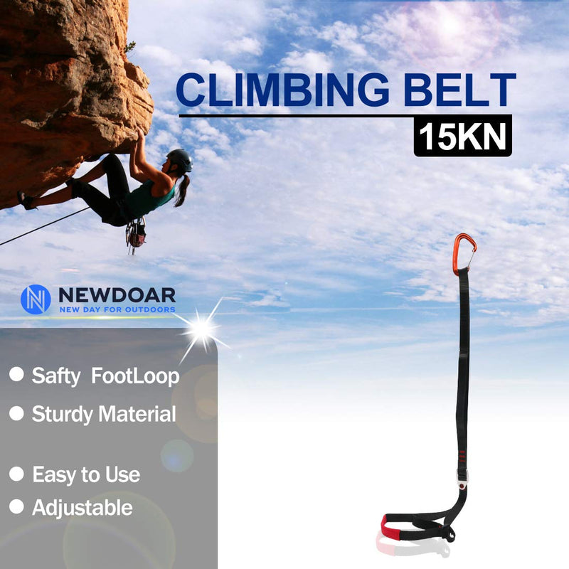 NewDoar Foot Ascender Loop for Climbing Tree Arborist Black red - NewNest Australia