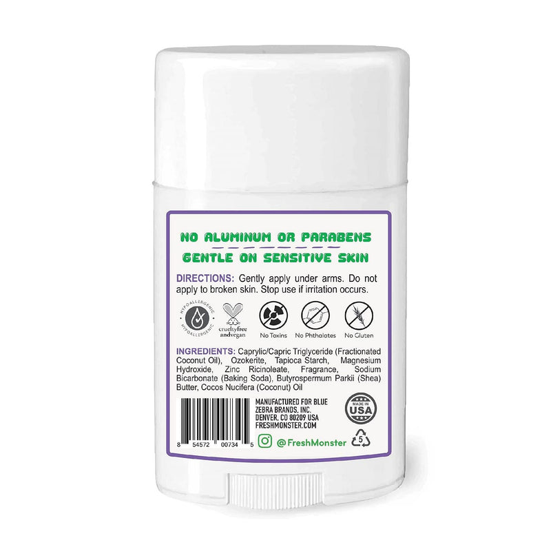 Fresh Monster Natural Deodorant for Kids and Teens | Aluminum Free, Paraben Free, Hypoallergenic | Gummy Burst Scent (1.76oz) 1.76 Ounce (Pack of 1) - NewNest Australia