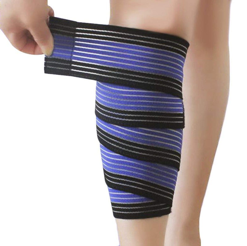 Elastic Wrap-around Calf Splint Support Tape Bandage Outdoor Sports Breathable Compression Leg Sleeves Shin Band Ankle Knee Brace Strap Protector Guard, 1 Pair 2 Pcs - NewNest Australia