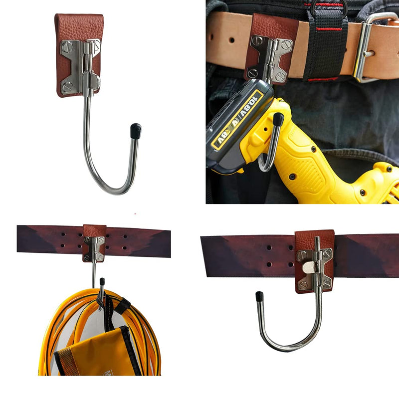Qinwuwu Leather Drill Holder Belt Tool Hook Holster Spider Tool Holster Hammer Holder 2 Packs - NewNest Australia