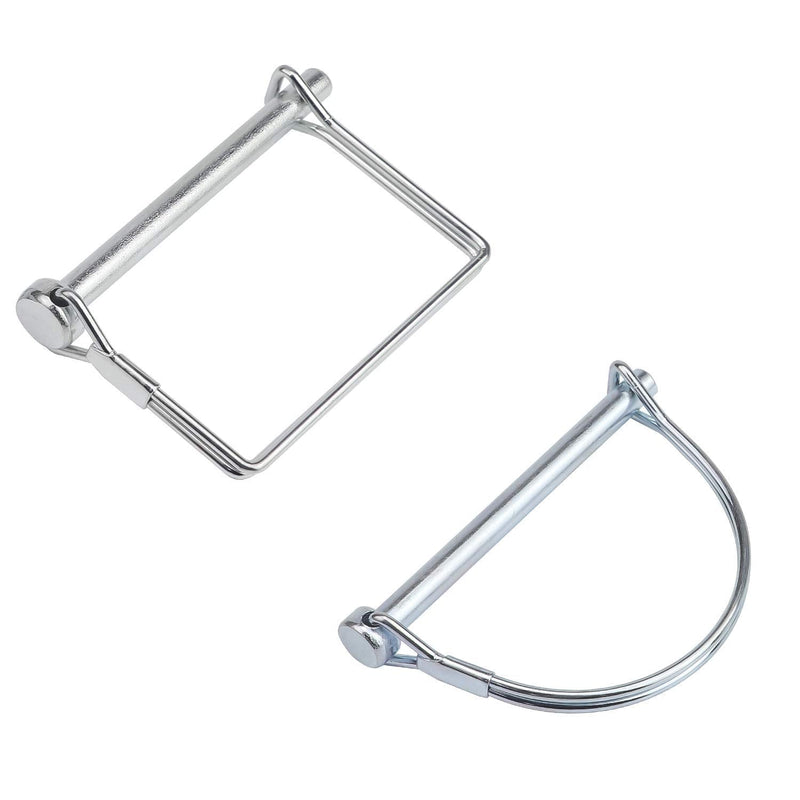 Favordrory 20 Pieces Shaft Locking Pin Safety Coupler Pin 1/4 Inch Diameter in 2 Shapes of Square and Arch for Farm Trailers Wagons Lawn Garden, Silver - NewNest Australia