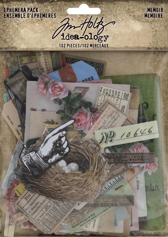 Tim Holtz Idea-Ology 2022 Accordion Folio, Pocket Cards and Memoir Ephemera Pack - 3 Item Bundle - NewNest Australia