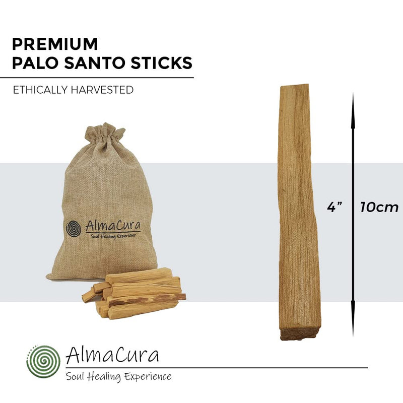 Palo Santo 100grams Premium Highest Resin from Peru (NOT Ecuador). Ethically Harvested. AlmaCura (Soul Healing). Meditation, Stress Relief, Energy Cleansing. (100grams) 100gr Sticks - NewNest Australia
