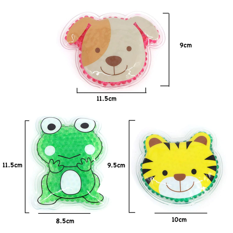 Reusable Soothing Kids Hot and Cold Gel Compress Ice Pack for Bruises and Bumps, Cool Packs for Injuries, First Aid, Pain Relief, Headache, Cuts & Insect Bites - 3 Cute Animal Packs - NewNest Australia